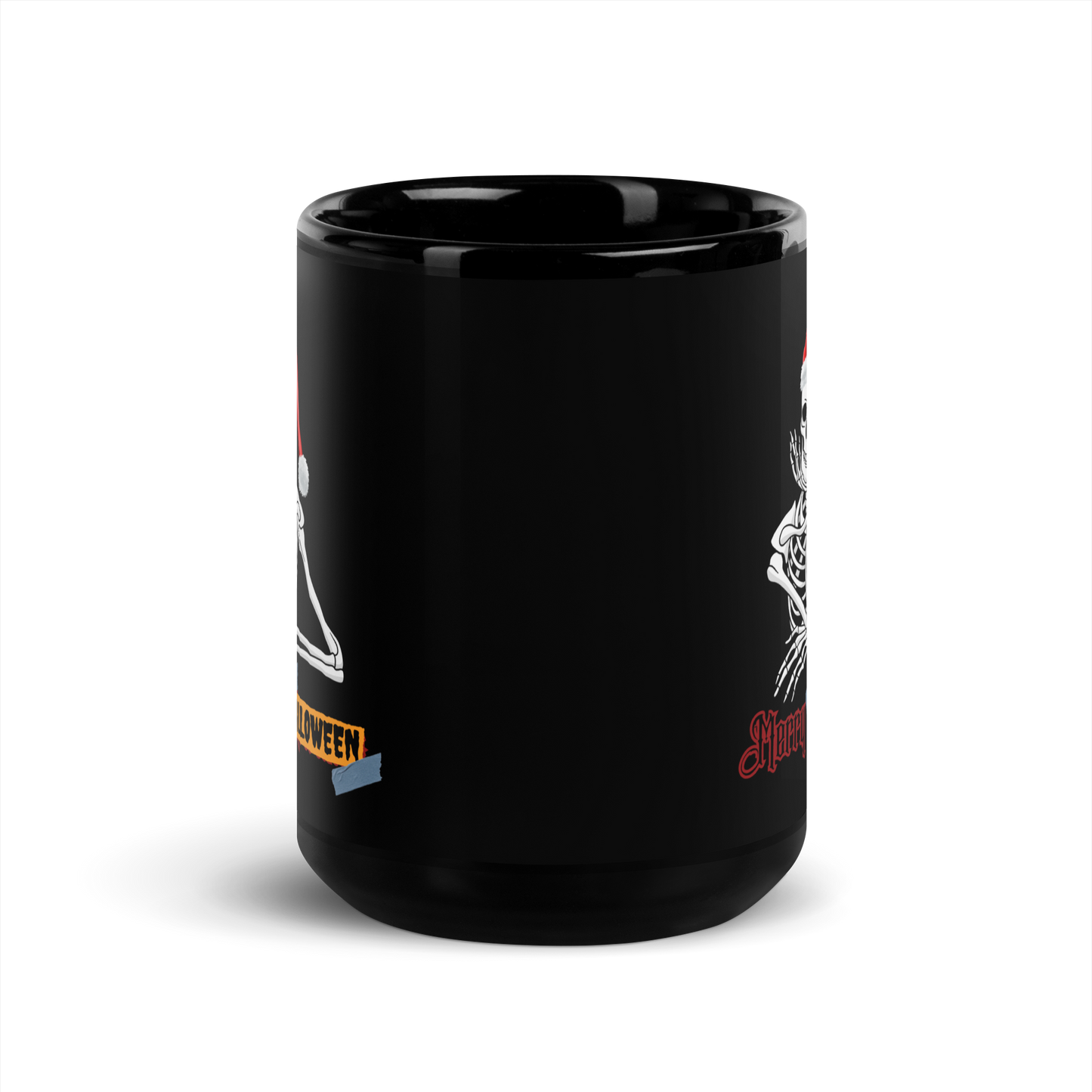 Merry Halloween Black Glossy Mug