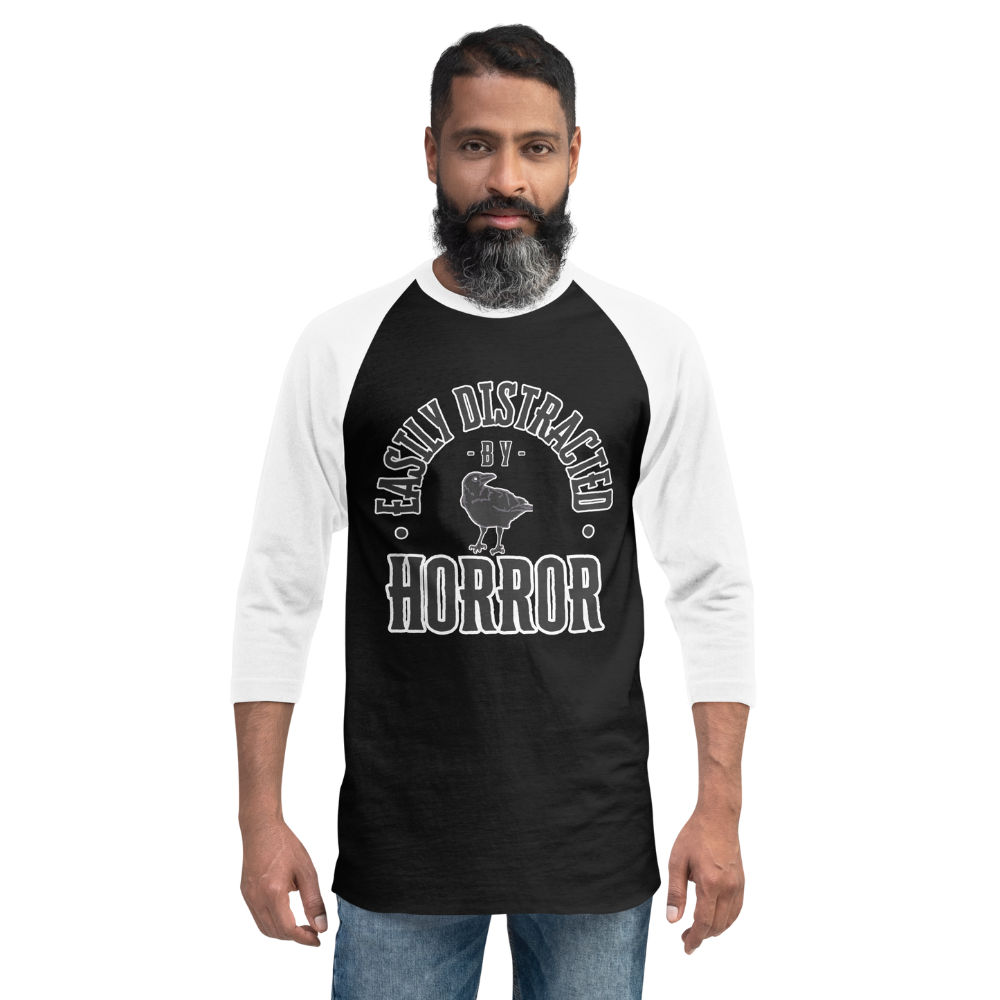 Easily Horror 3/4 sleeve raglan shirt