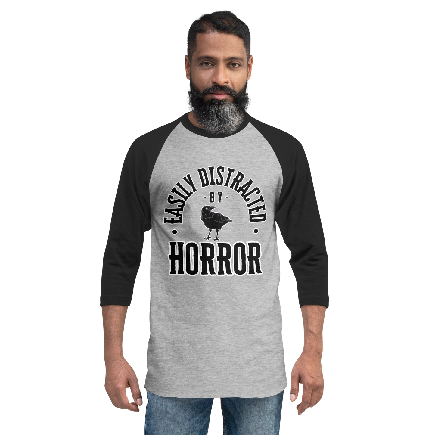 Easily Horror 3/4 sleeve raglan shirt