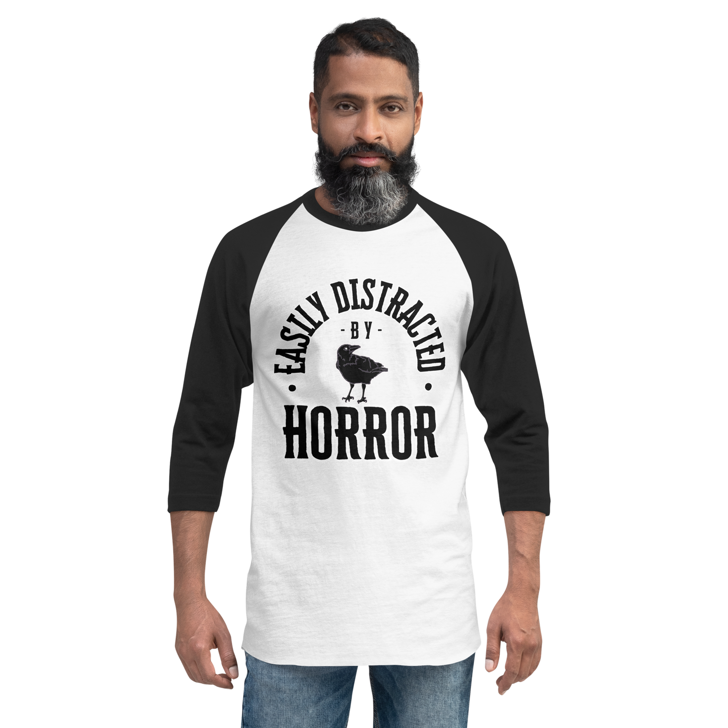 Easily Horror 3/4 sleeve raglan shirt