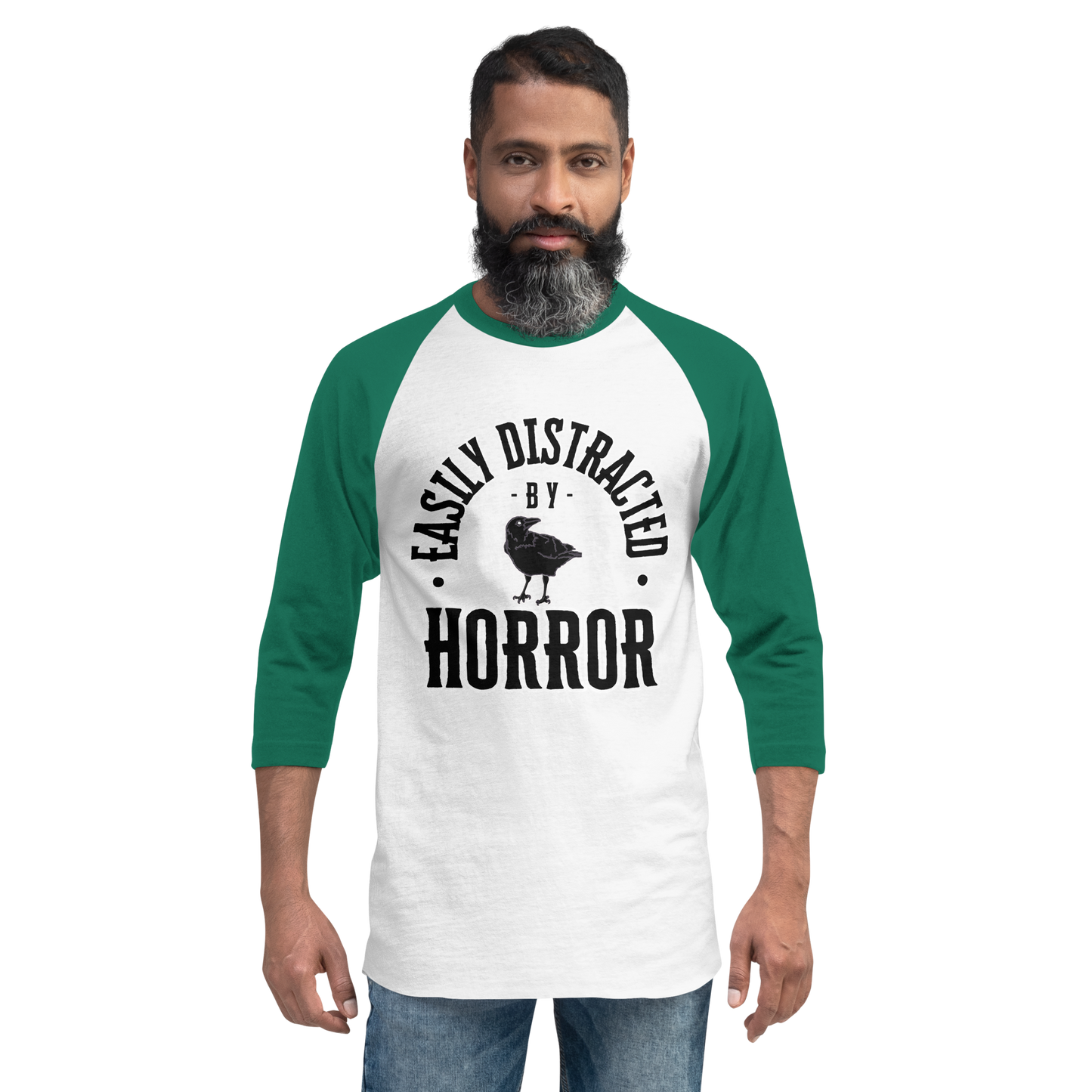 Easily Horror 3/4 sleeve raglan shirt